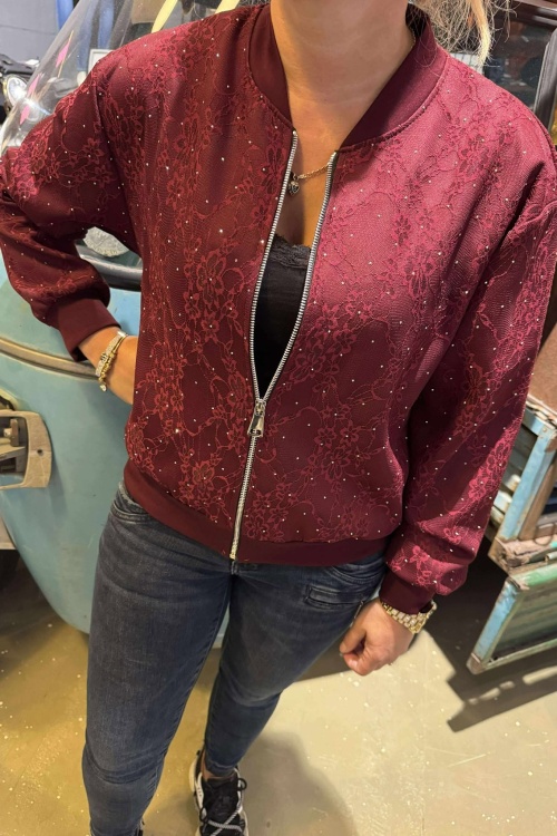  VEST - STRASS - BORDEAUX 