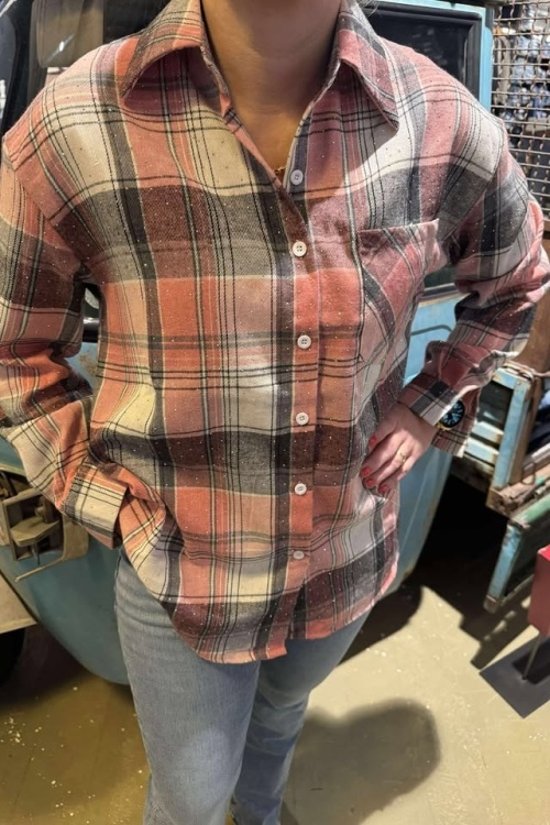 EN128 - BLOUSE - ROZE STRASS 