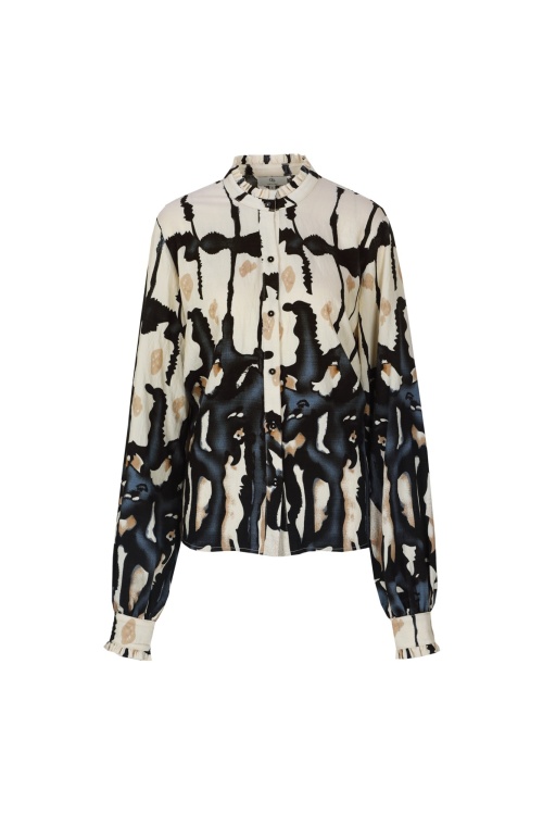 C&S THE LABEL - LARA - BLOUSE - BEIGE/BLAUW