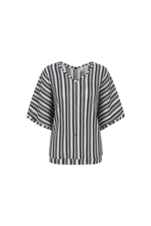 C&S THE LABEL - TAMBER - TOP - ZWART/BEIGE 