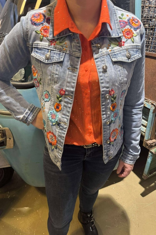 E469 JACK - DENIM BLOEM