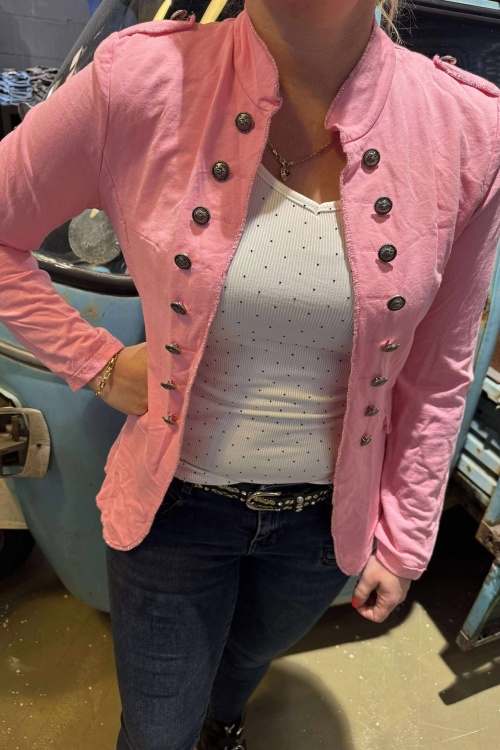 BLAZER - KNOOP - ROZE