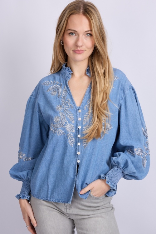 C&S THE LABEL - LIORA - BLOUSE - DENIM