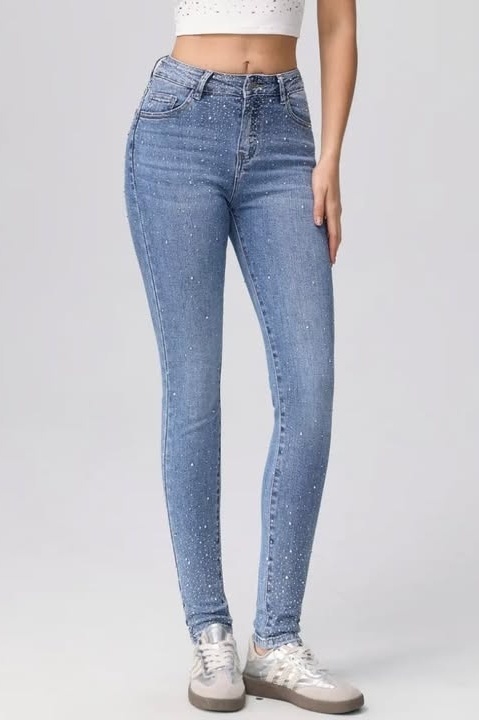 H931-5 - SKINNY - DENIM STRASS 