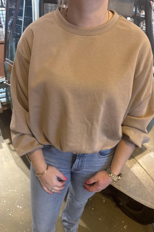 25767 - CROP SWEATER - LICHTBRUIN 