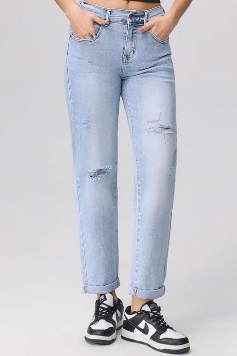 HM8616 - MOM JEANS - STRASS