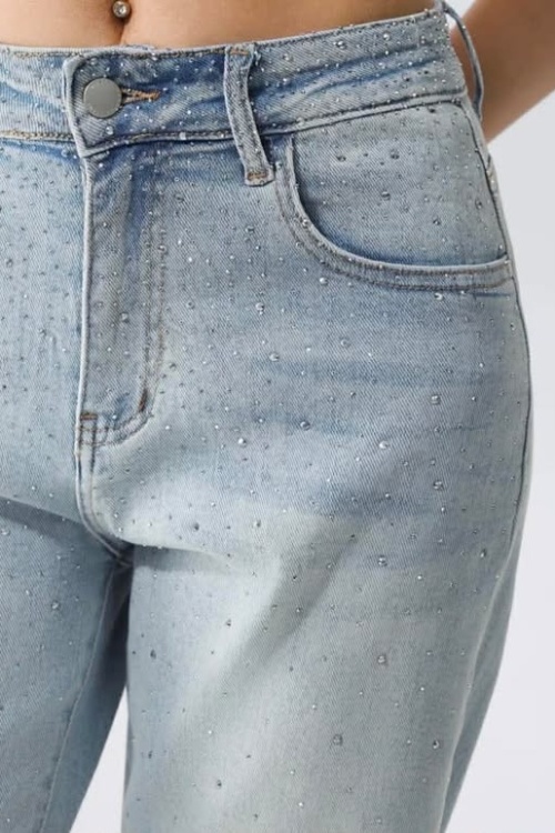 HM8619-2 - MOM JEANS - STRASS 