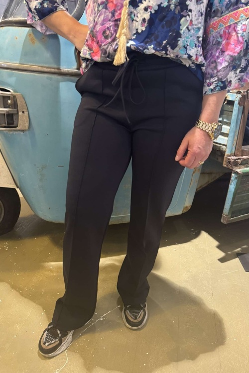 BROEK - STRAIGHT - DONKERBLAUW