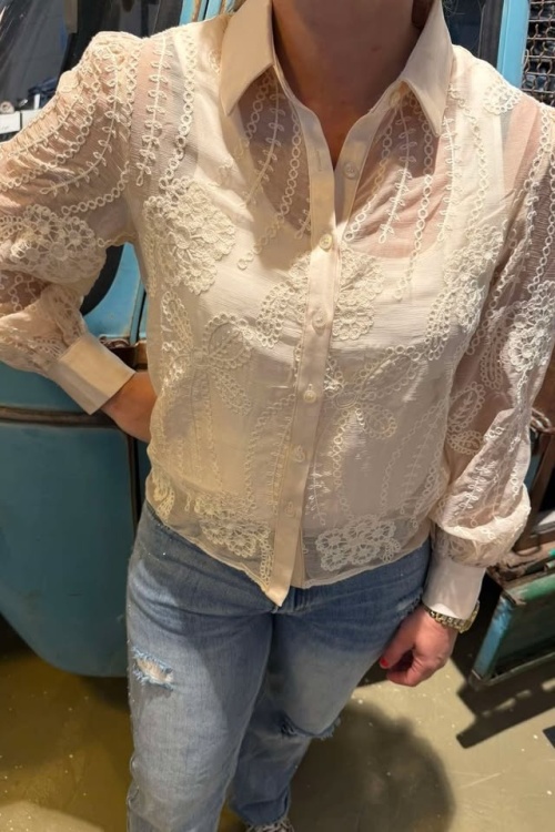 CH321A - BLOUSE - BEIGE PRINT 