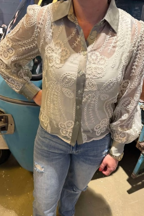 CH321A - BLOUSE - MINTGROEN