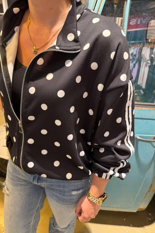 VEST - DOTS - ZWART WIT