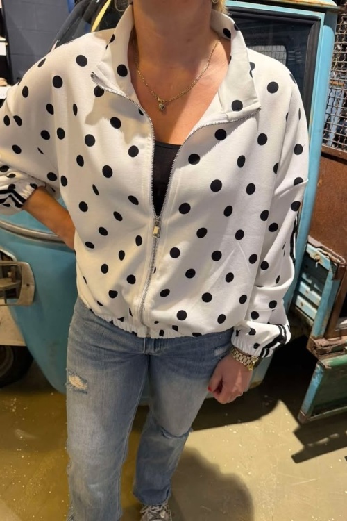  VEST DOTS - WIT ZWART