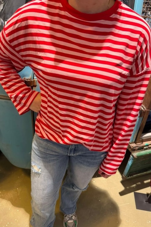 TSHIRT - STREEP - ROOD LM 