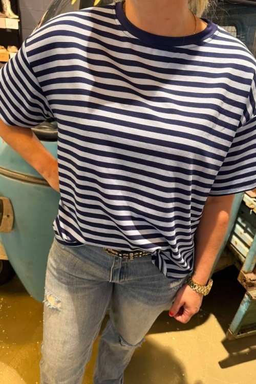 TSHIRT - STREEP - BLAUW KM 