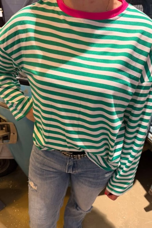 TSHIRT - STREEP - GROEN LM 